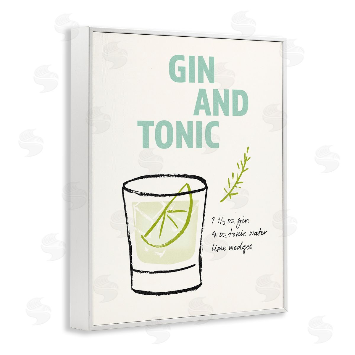 Gin and Tonic Recipe White Frame Print Wall Art, Home Decor by Victoria Barnes