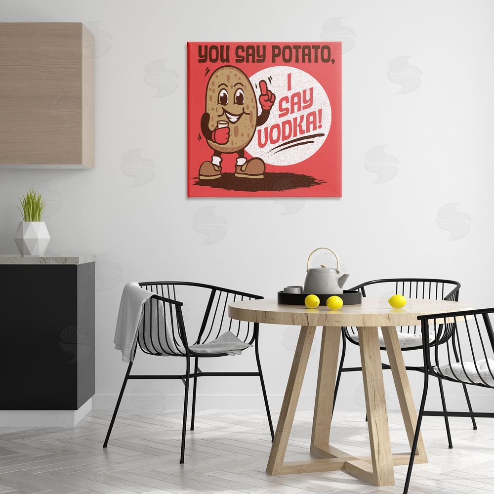 Jedco Brands Inc. Funny Potato & Vodka Canvas Wall Art Print in Room