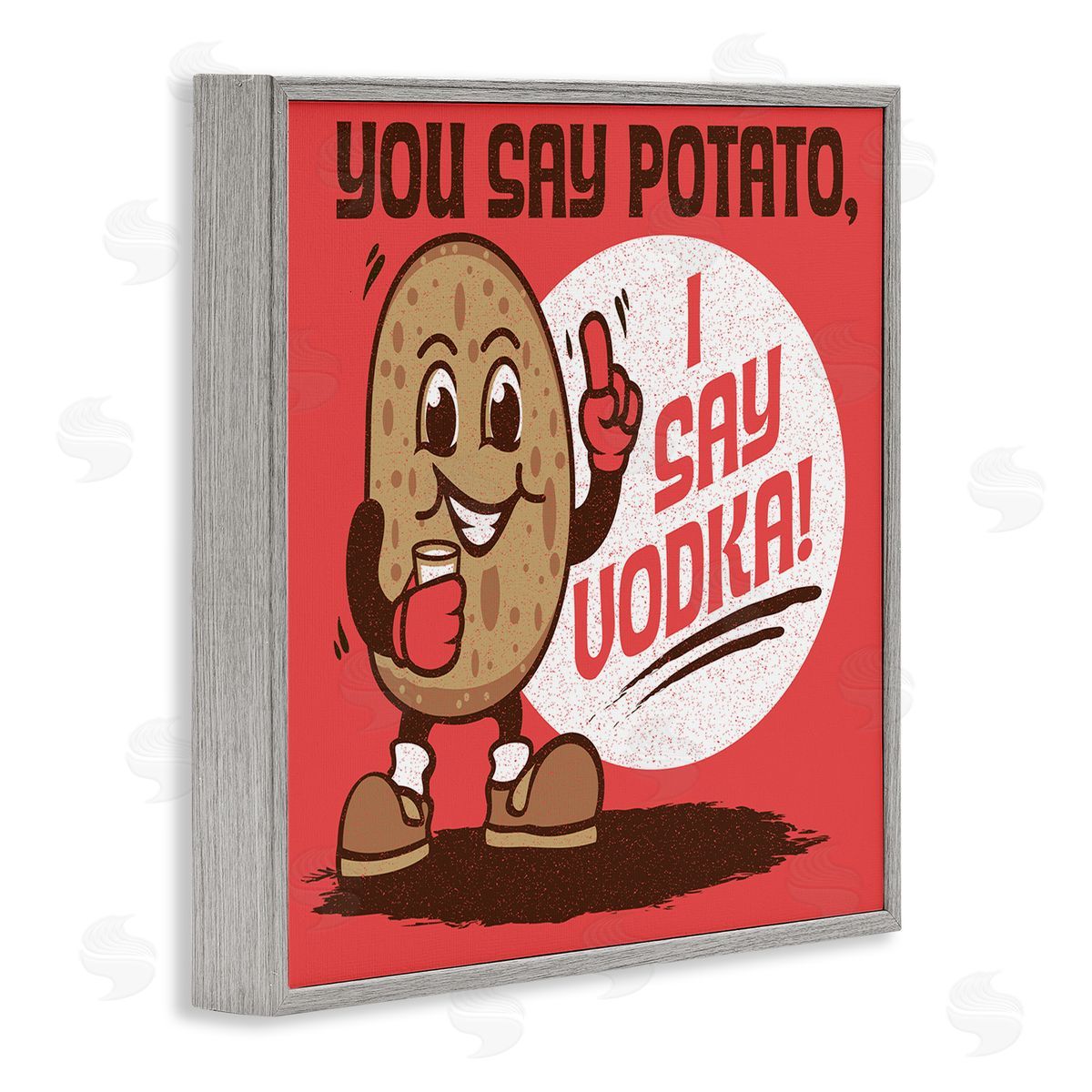 Jedco Brands Inc. Funny Potato & Vodka Gray Framed Giclee Wall Art Print
