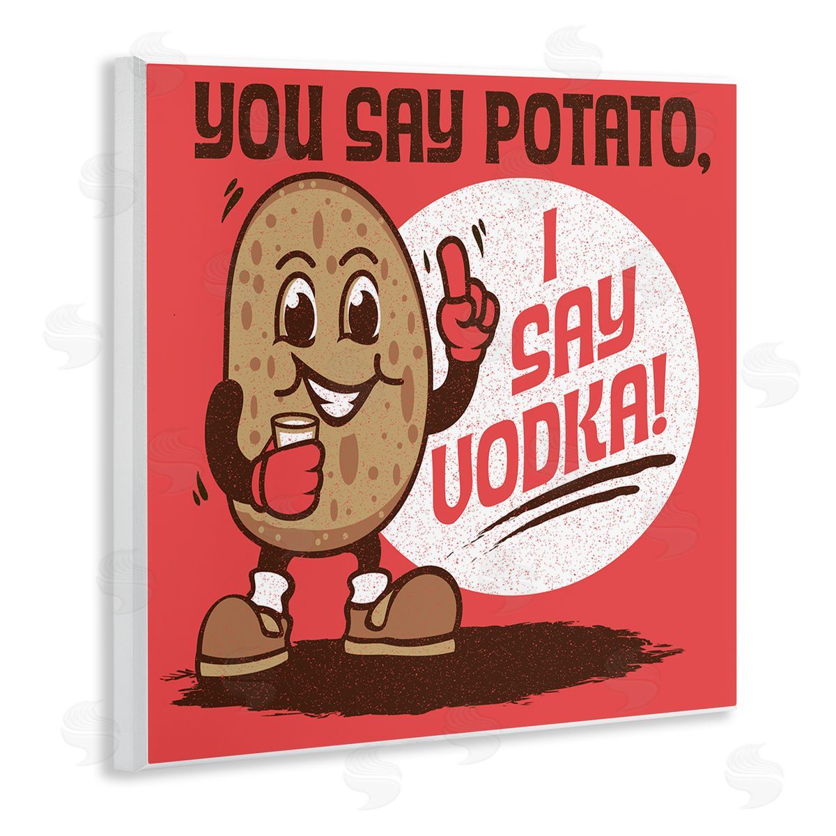 Jedco Brands Inc. Funny Potato & Vodka Wooden Wall Plaque Art Print