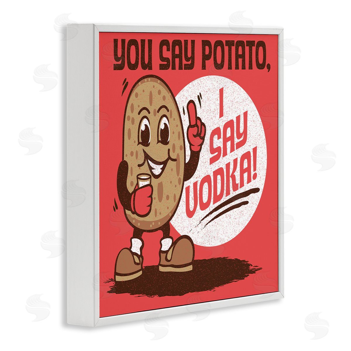 Jedco Brands Inc. Funny Potato & Vodka White Framed Giclee Wall Art Print