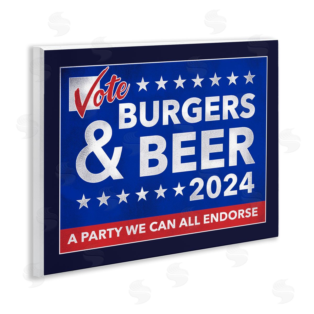 Jedco Brands Inc. Burgers & Beer Vote Wooden Wall Plaque Art Print