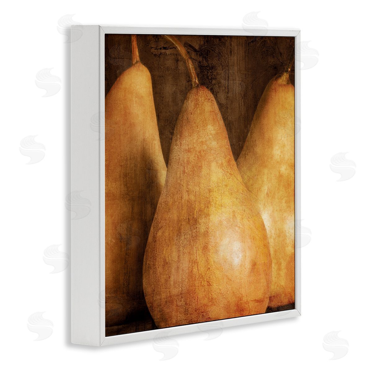 Caroline Kelly Rustic Vintage Pears White Framed Giclee Wall Art Print