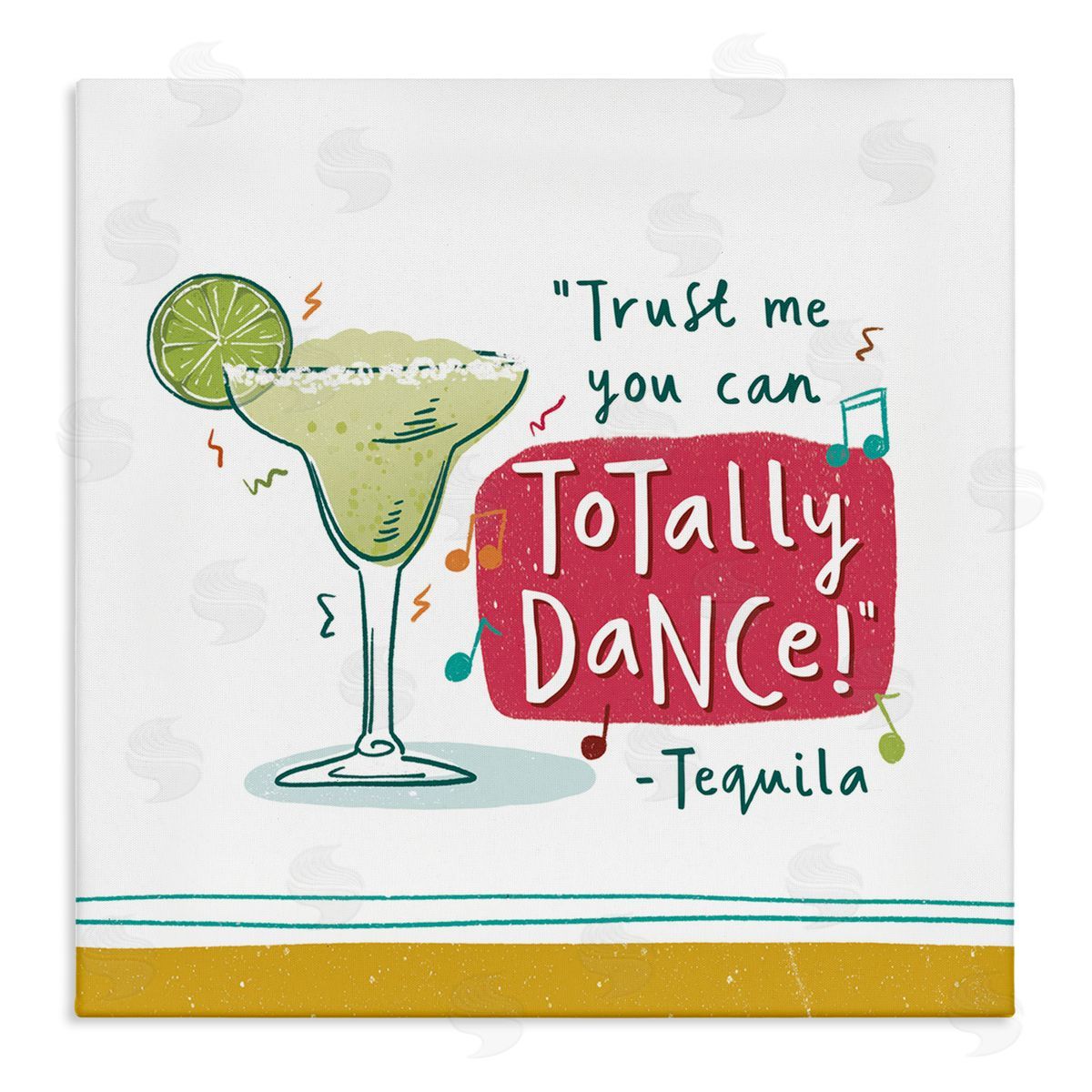 Courtney Morgenstern Funny Tequila Phrase Canvas Wall Art Print