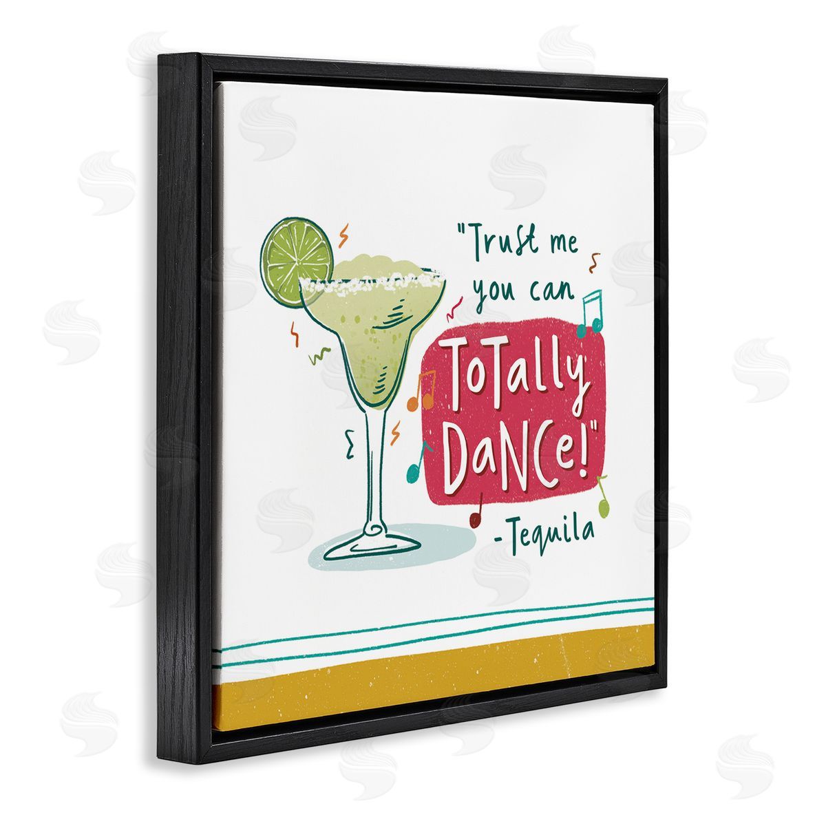 Courtney Morgenstern Funny Tequila Phrase Black Floating Frame Canvas Wall Art Print