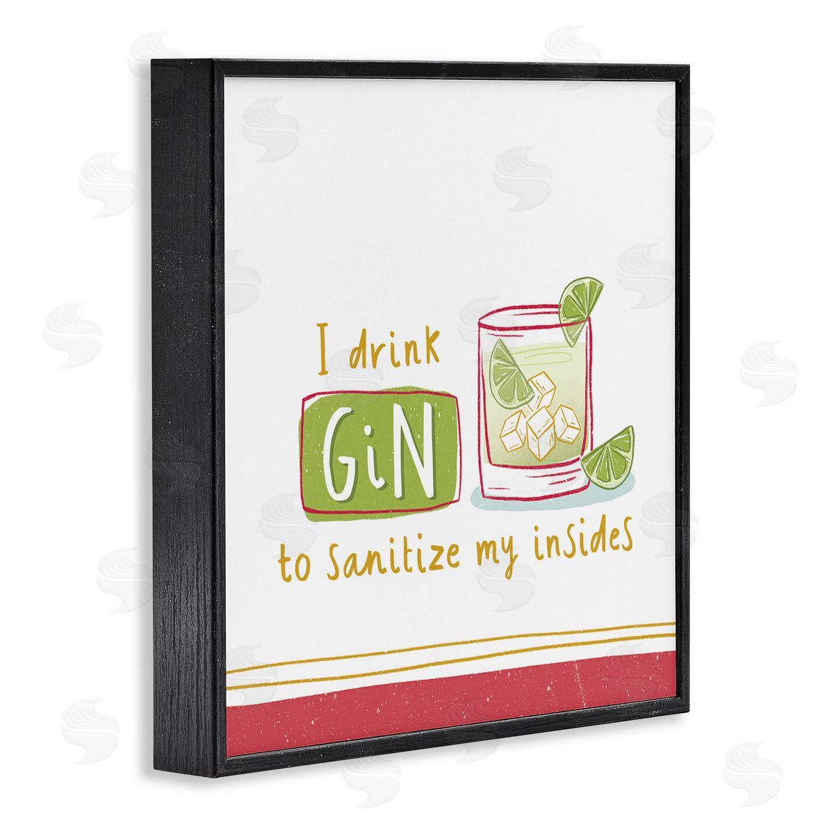 Courtney Morgenstern Funny Gin Phrase Black Framed Giclee Wall Art Print