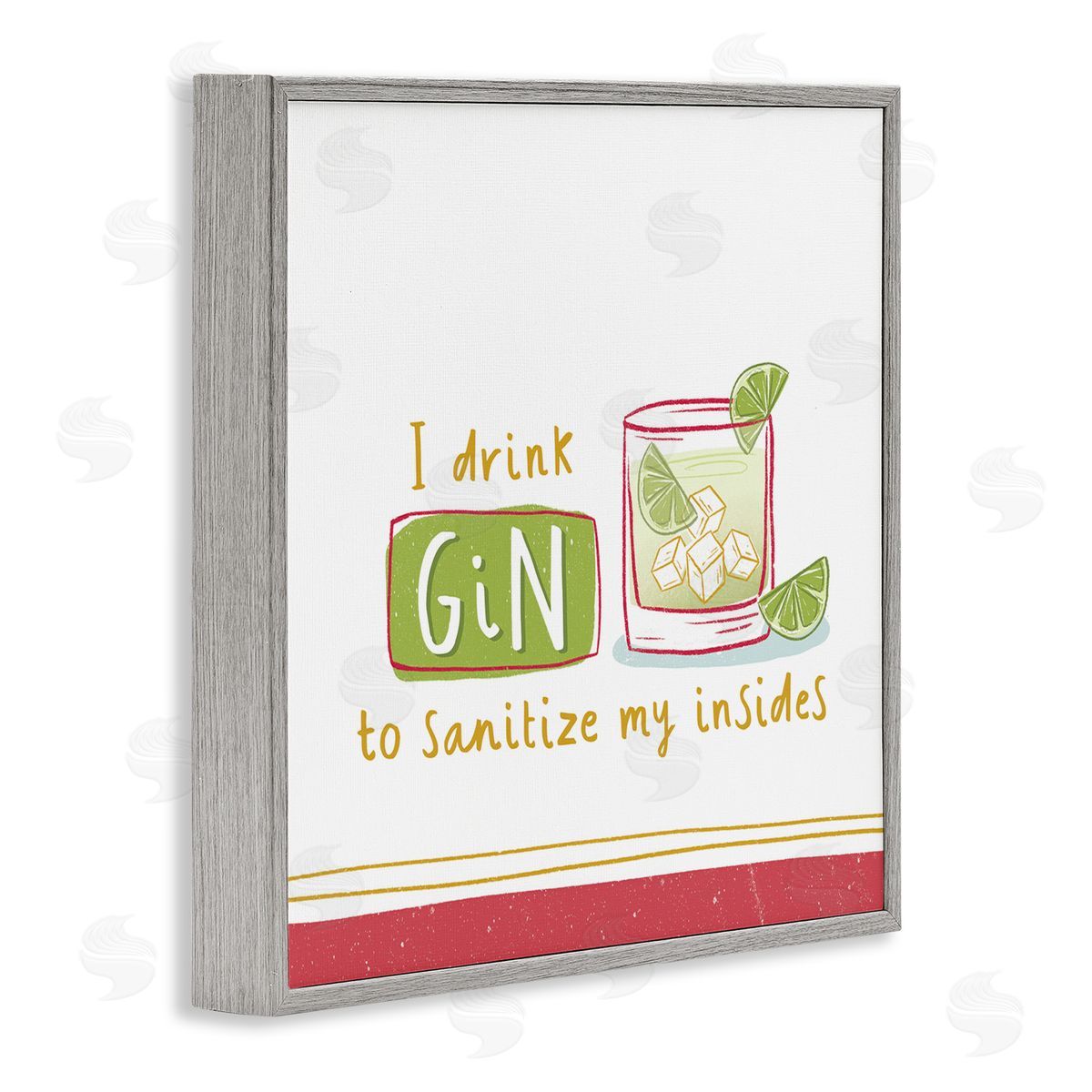 Courtney Morgenstern Funny Gin Phrase Gray Framed Giclee Wall Art Print