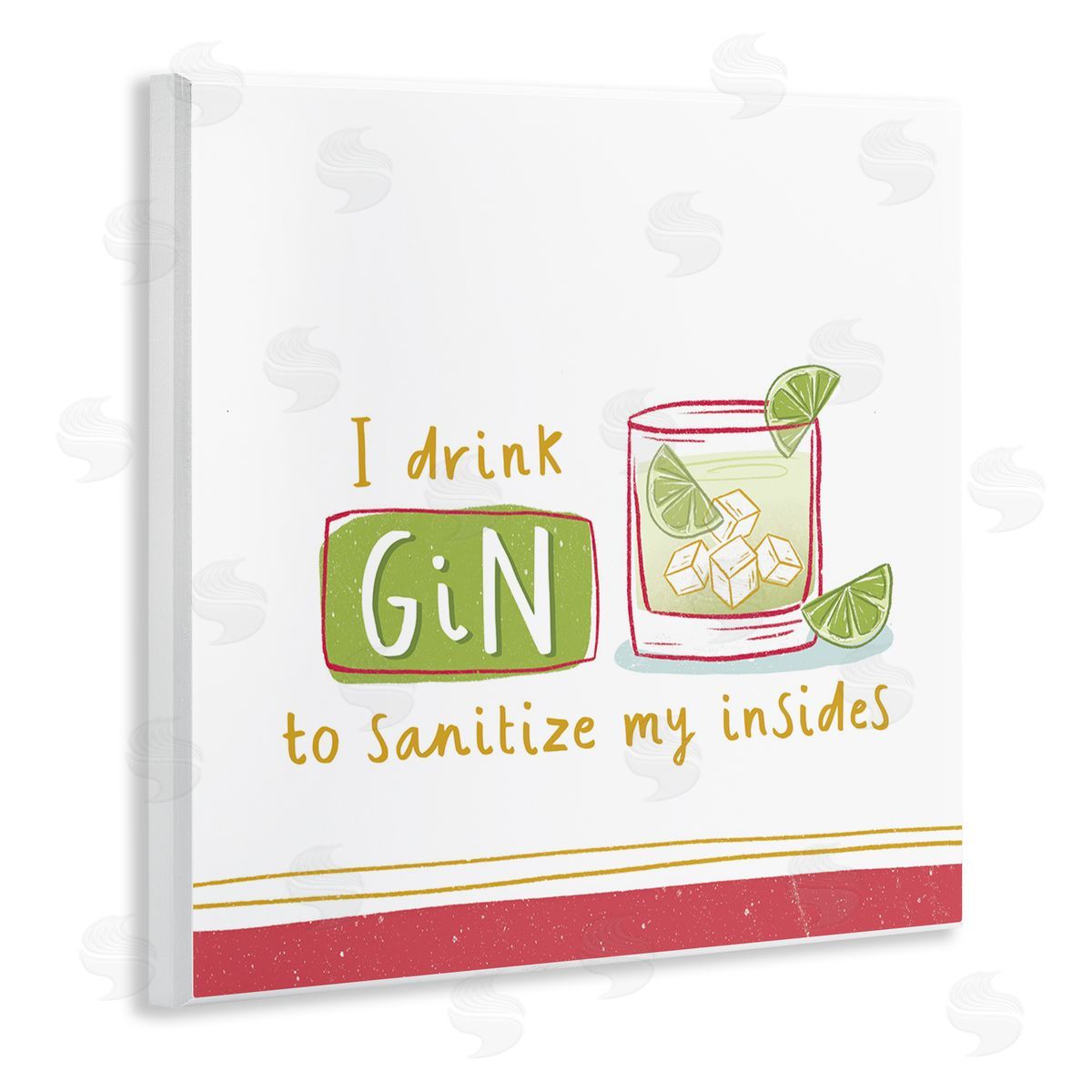 Courtney Morgenstern Funny Gin Phrase Wooden Wall Plaque Art Print