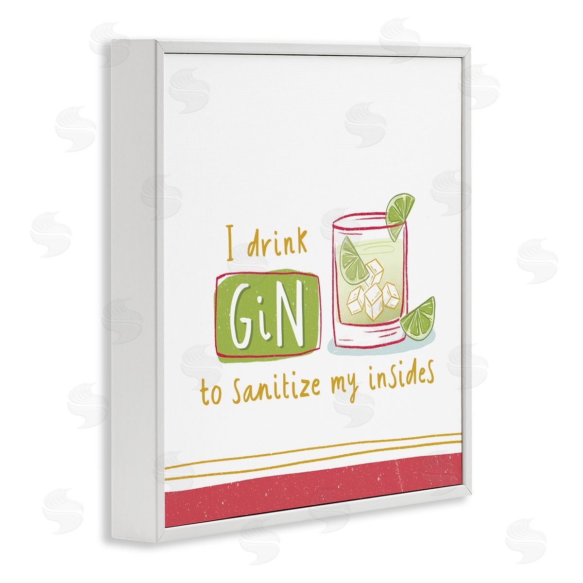 Courtney Morgenstern Funny Gin Phrase White Framed Giclee Wall Art Print
