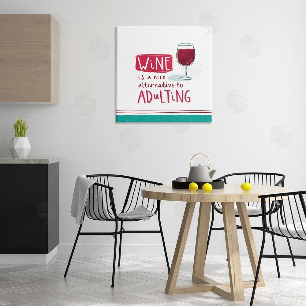 Courtney Morgenstern Funny Wine Phrase Canvas Wall Art Print in Room