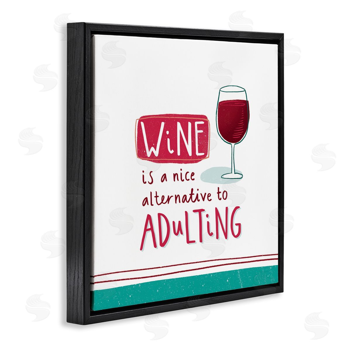 Courtney Morgenstern Funny Wine Phrase Black Floating Frame Canvas Wall Art Print