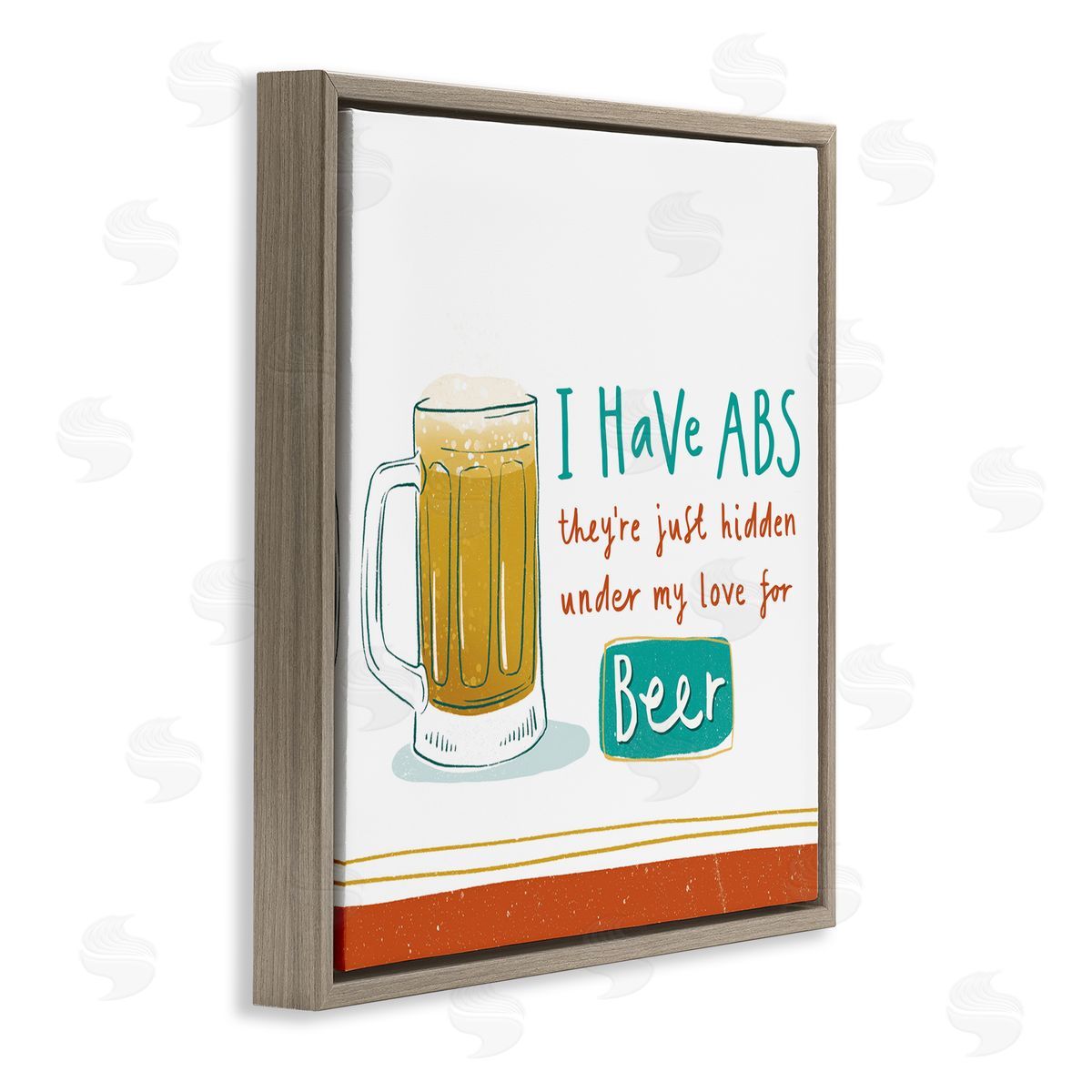Courtney Morgenstern Funny Beer Phrase Brown Floating Frame Canvas Wall Art Print