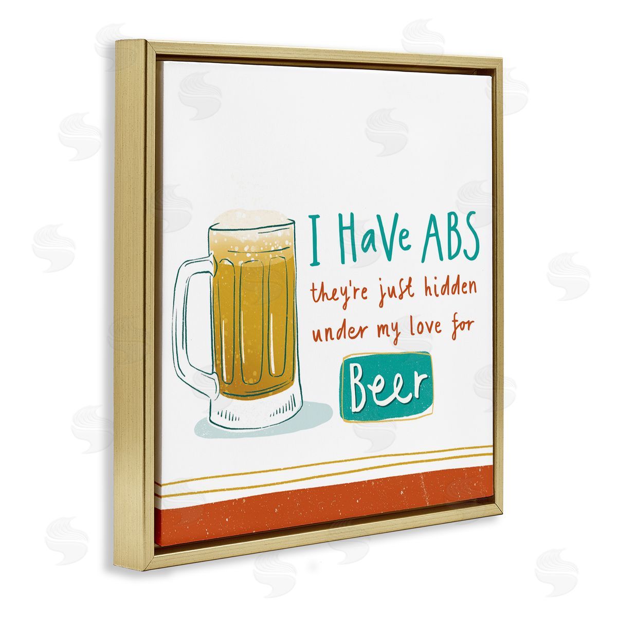 Courtney Morgenstern Funny Beer Phrase Gold Floating Frame Canvas Wall Art Print