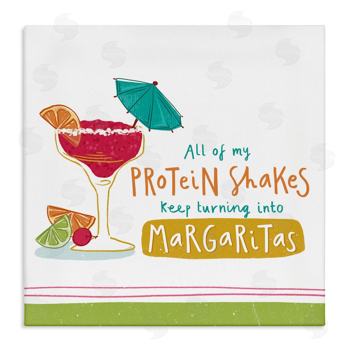 Courtney Morgenstern Funny Margarita Phrase Canvas Wall Art Print