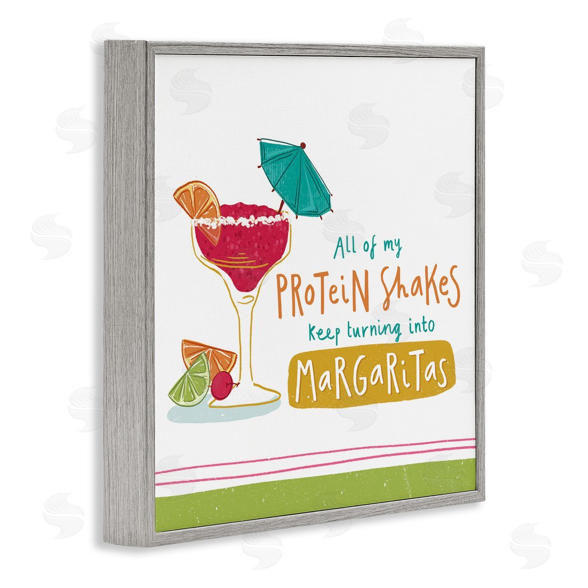 Courtney Morgenstern Funny Margarita Phrase Gray Framed Giclee Wall Art Print