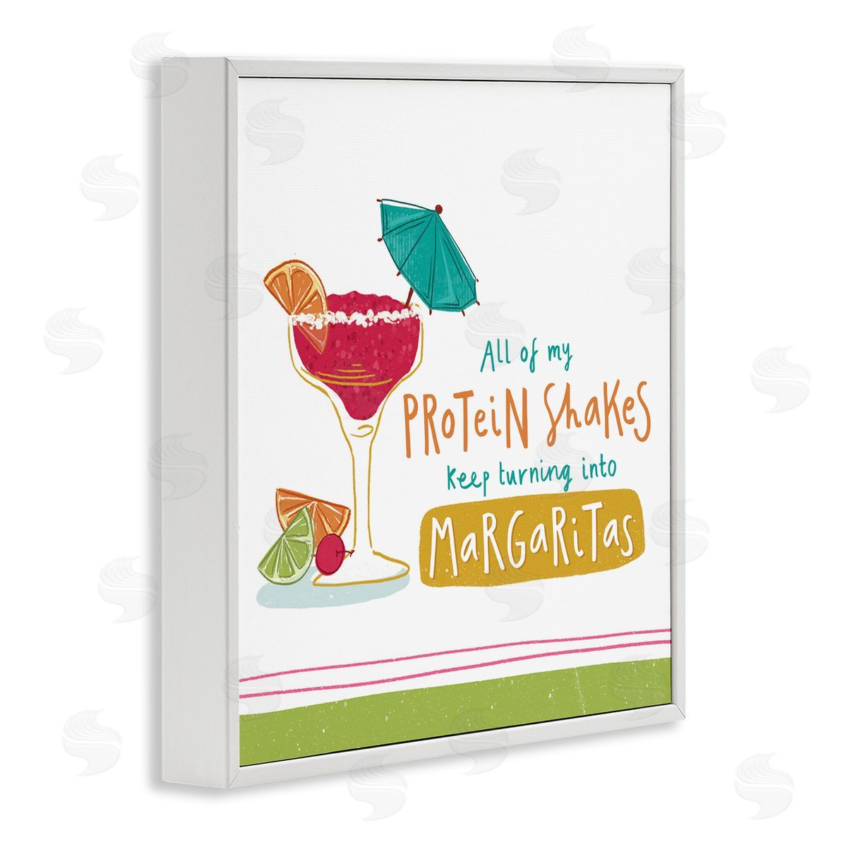 Courtney Morgenstern Funny Margarita Phrase White Framed Giclee Wall Art Print