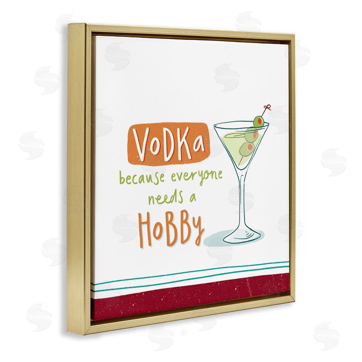 Courtney Morgenstern Funny Vodka Phrase Gold Floating Frame Canvas Wall Art Print