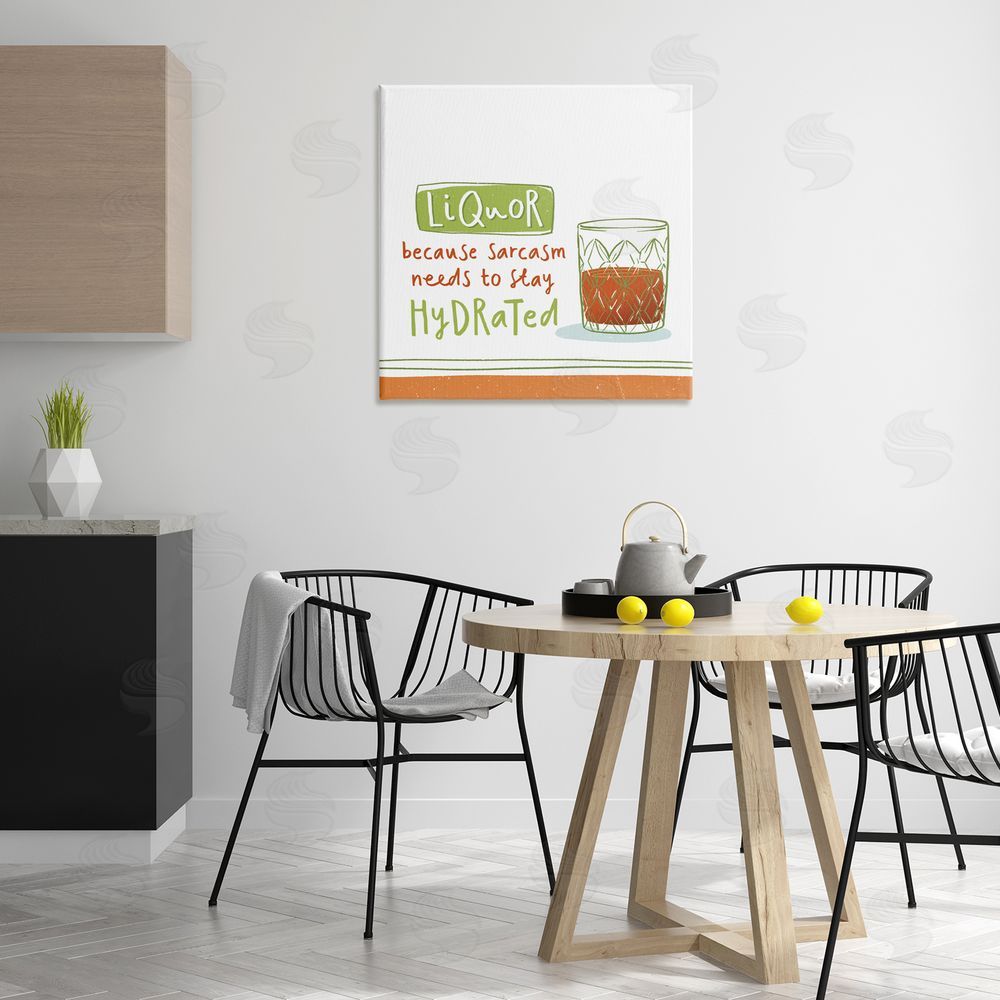 Courtney Morgenstern Funny Liquor Phrase Canvas Wall Art Print in Room