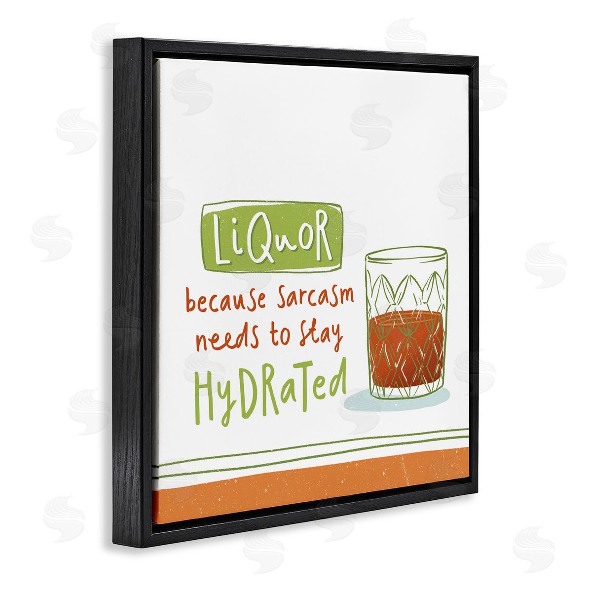 Courtney Morgenstern Funny Liquor Phrase Black Floating Frame Canvas Wall Art Print
