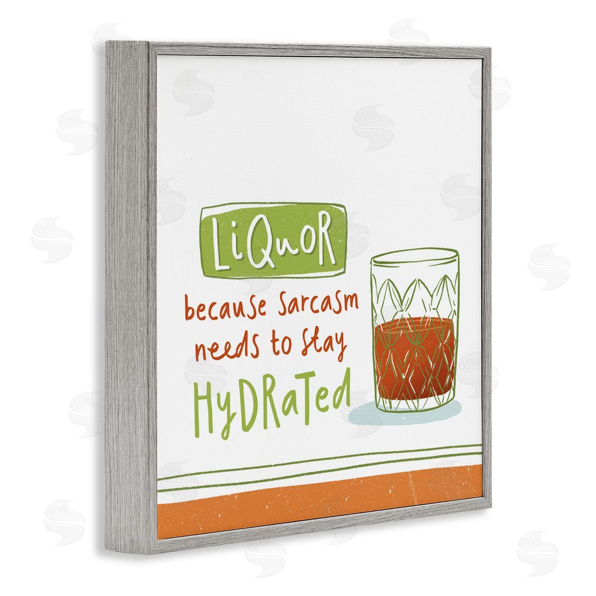 Courtney Morgenstern Funny Liquor Phrase Gray Framed Giclee Wall Art Print