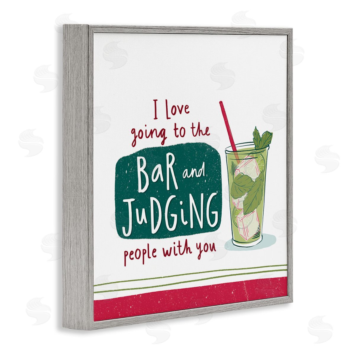 Courtney Morgenstern Judging You Humor Gray Framed Giclee Wall Art Print