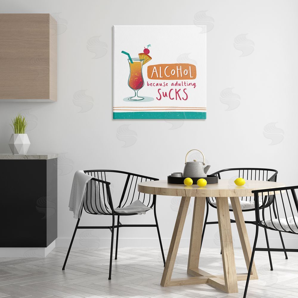 Courtney Morgenstern Funny Adulting Phrase Canvas Wall Art Print in Room