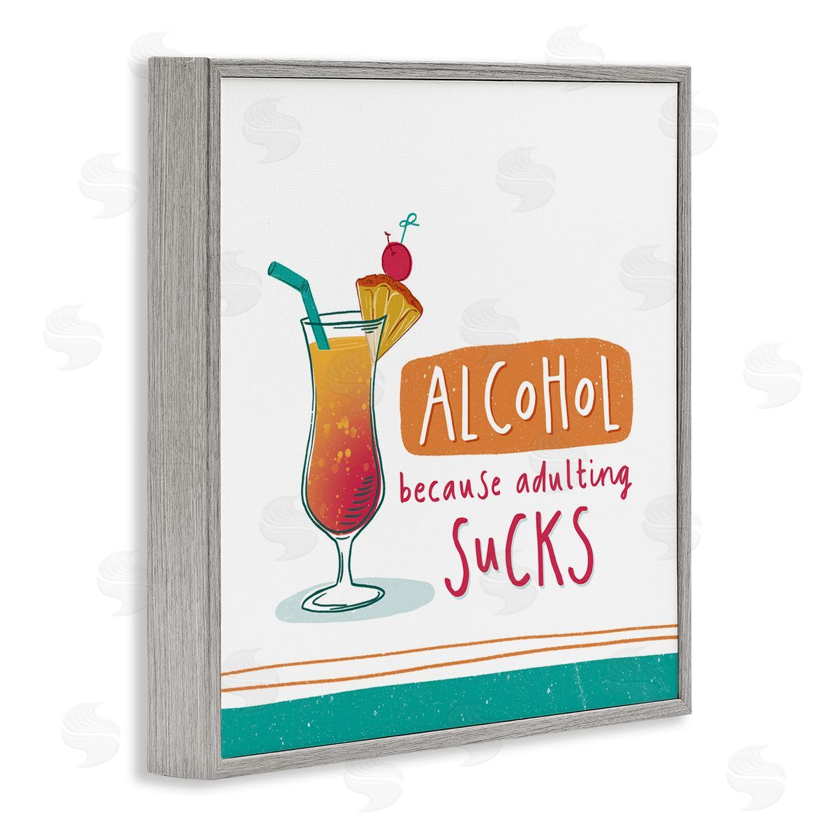 Courtney Morgenstern Funny Adulting Phrase Gray Framed Giclee Wall Art Print