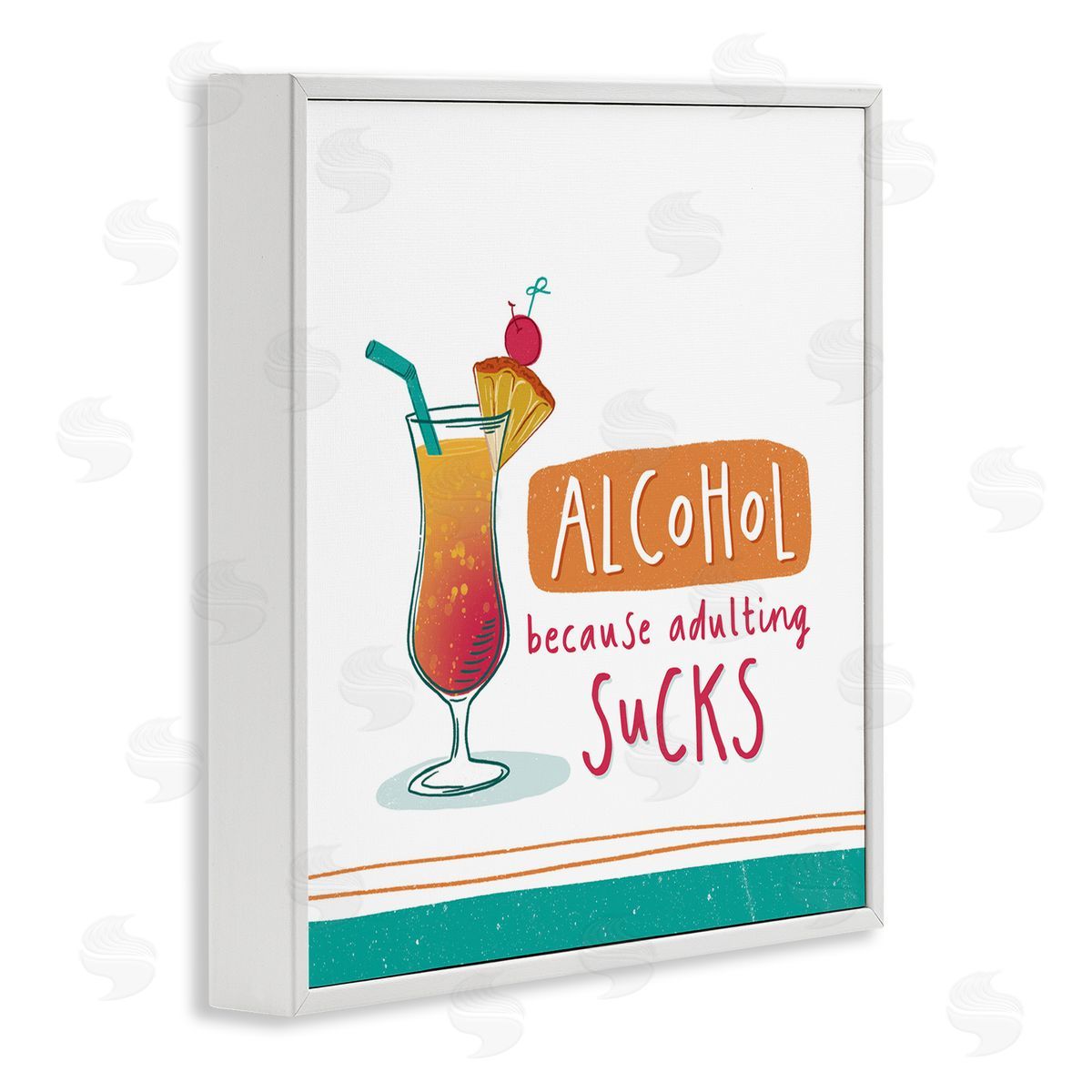 Courtney Morgenstern Funny Adulting Phrase White Framed Giclee Wall Art Print