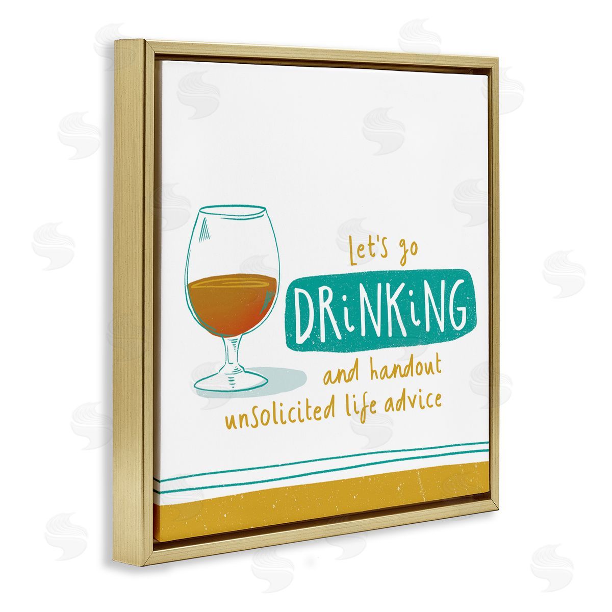 Courtney Morgenstern Unsolicited Life Advice Gold Floating Frame Canvas Wall Art Print