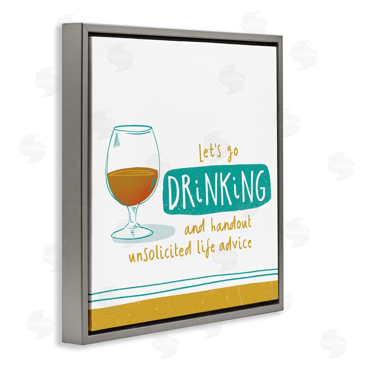 Courtney Morgenstern Unsolicited Life Advice Gray Floating Frame Canvas Wall Art Print