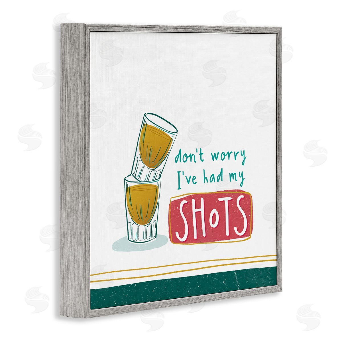 Courtney Morgenstern Alcohol Shots Humor Gray Framed Giclee Wall Art Print