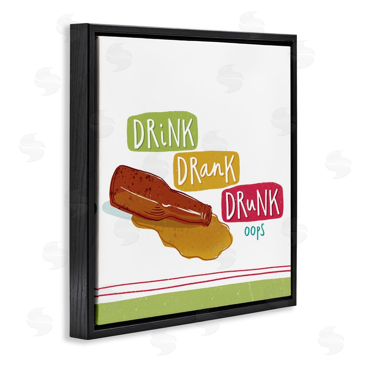 Courtney Morgenstern Drink Drank Drunk Black Floating Frame Canvas Wall Art Print