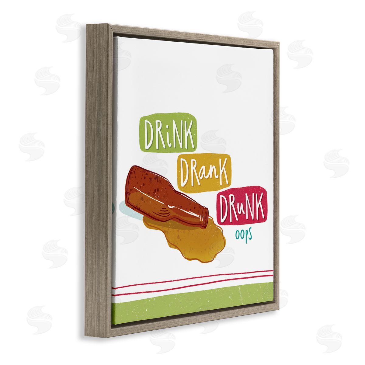 Courtney Morgenstern Drink Drank Drunk Brown Floating Frame Canvas Wall Art Print