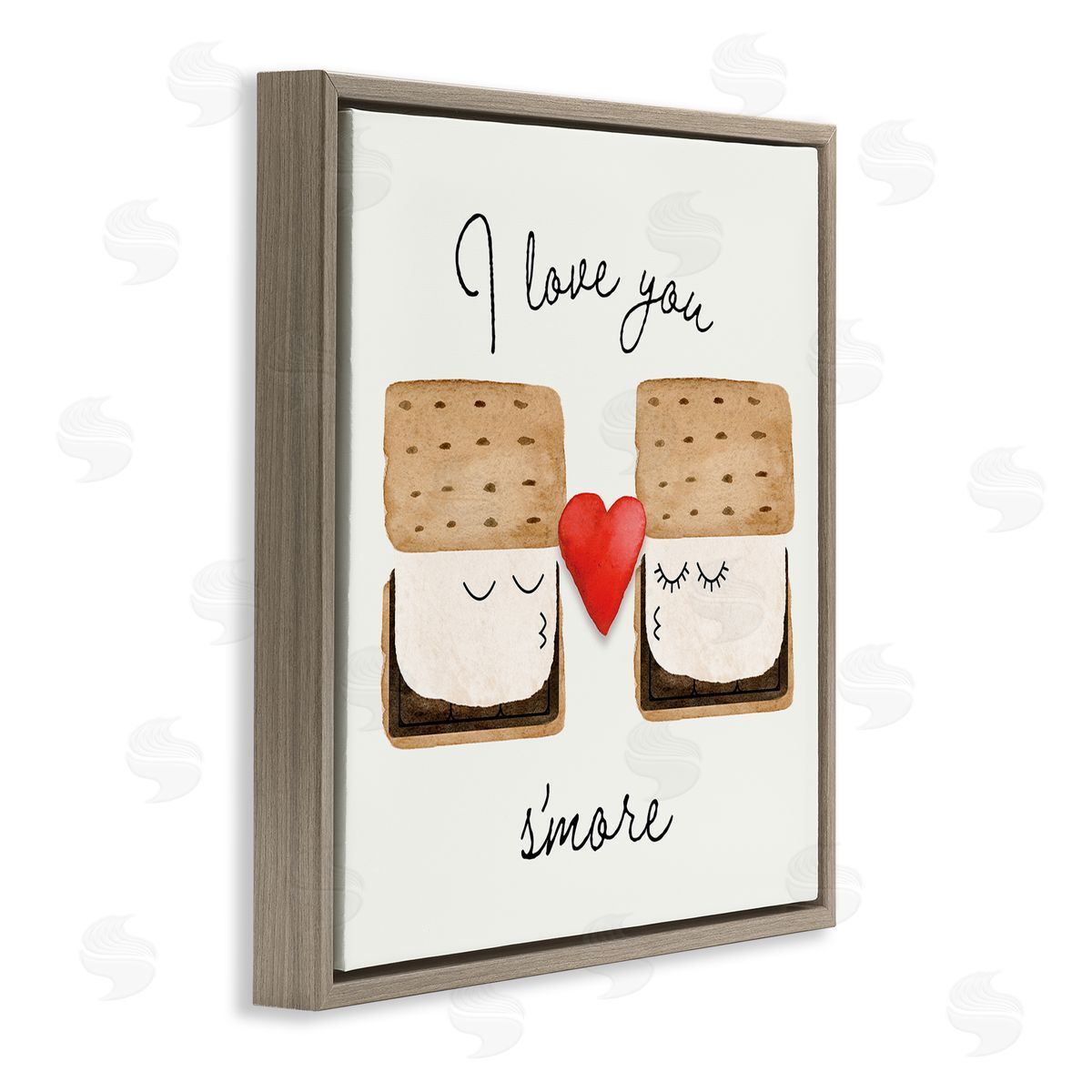 Corinne Rose Designs Love You S'more Brown Floating Frame Canvas Wall Art Print
