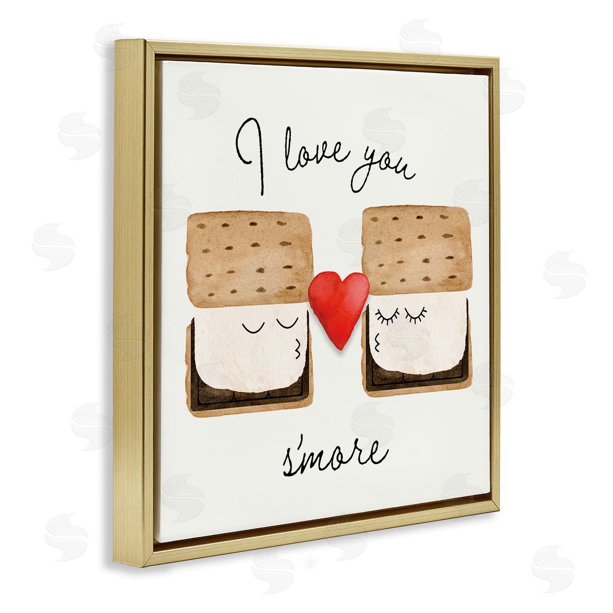 Corinne Rose Designs Love You S'more Gold Floating Frame Canvas Wall Art Print
