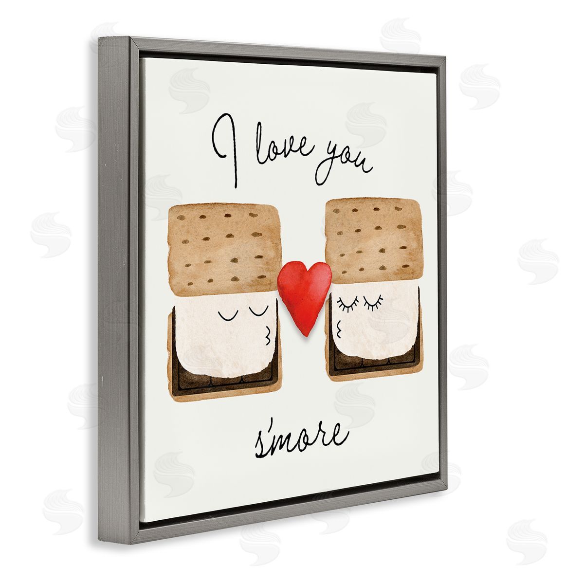 Corinne Rose Designs Love You S'more Gray Floating Frame Canvas Wall Art Print