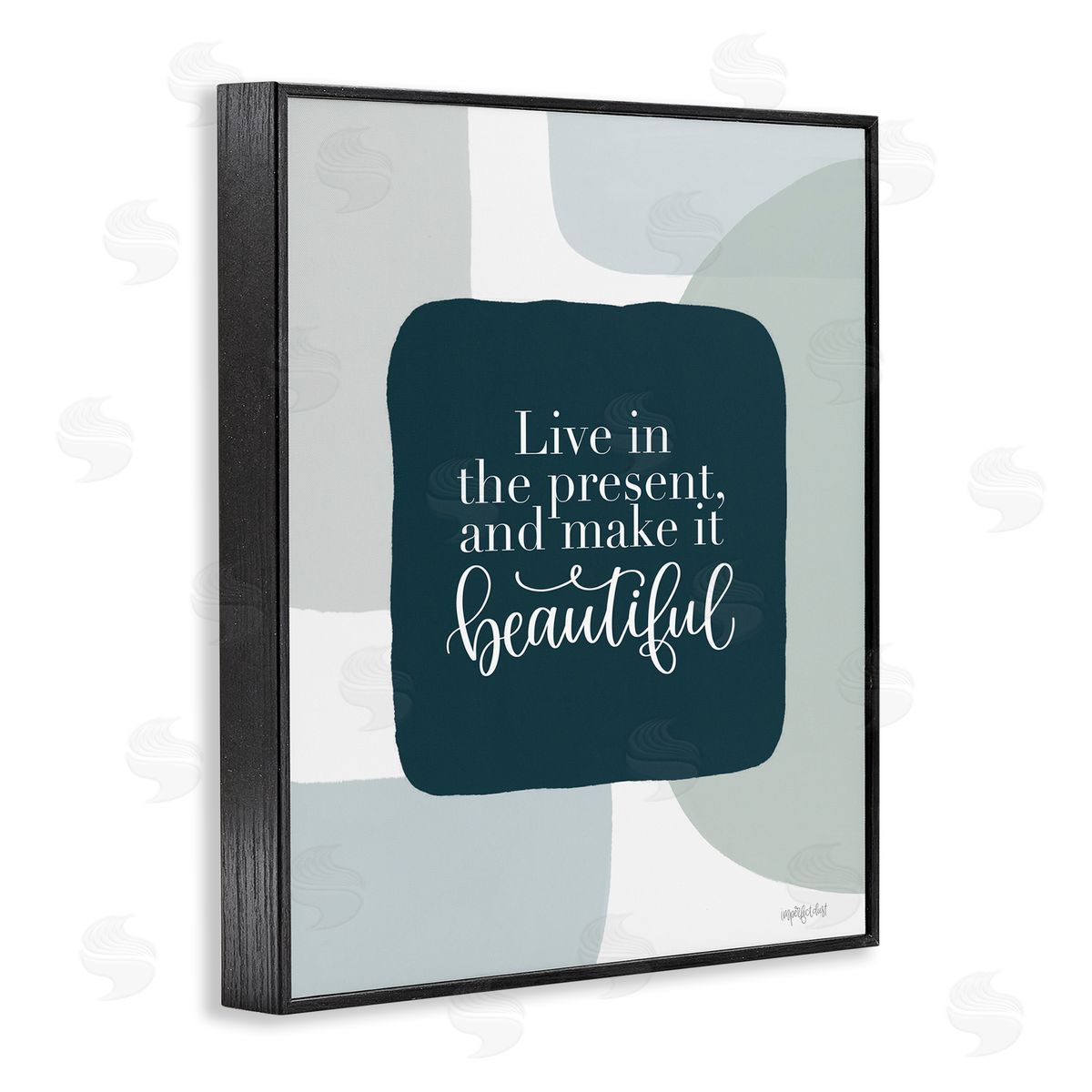 Live In The Present Black Frame Print Wall Art, Home Decor by Imperfect Dust