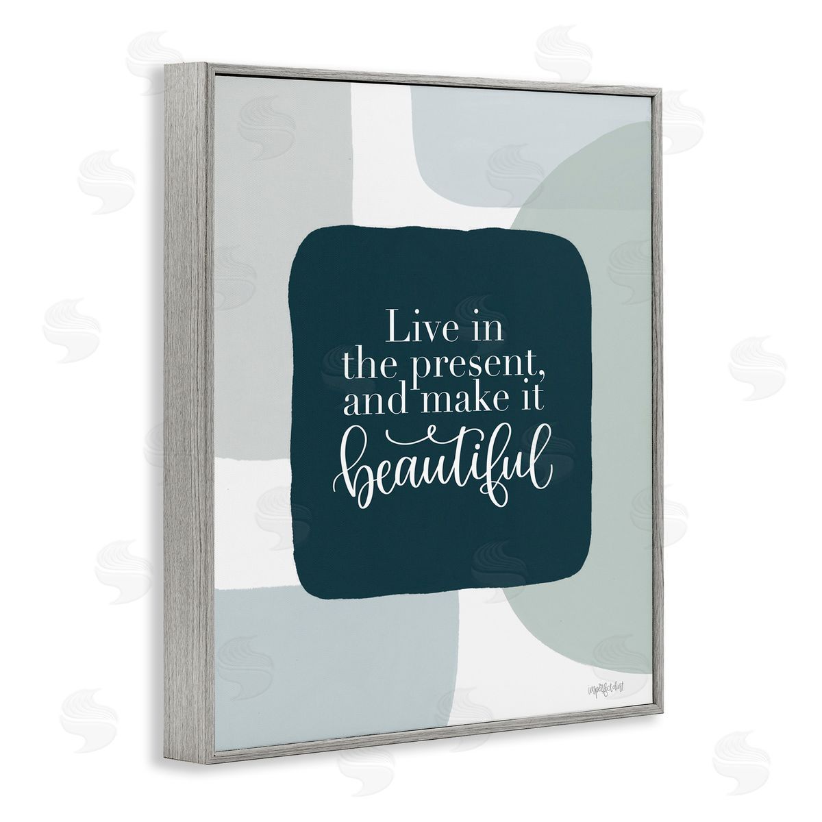 Live In The Present Grey Frame Print Wall Art, Home Decor by Imperfect Dust