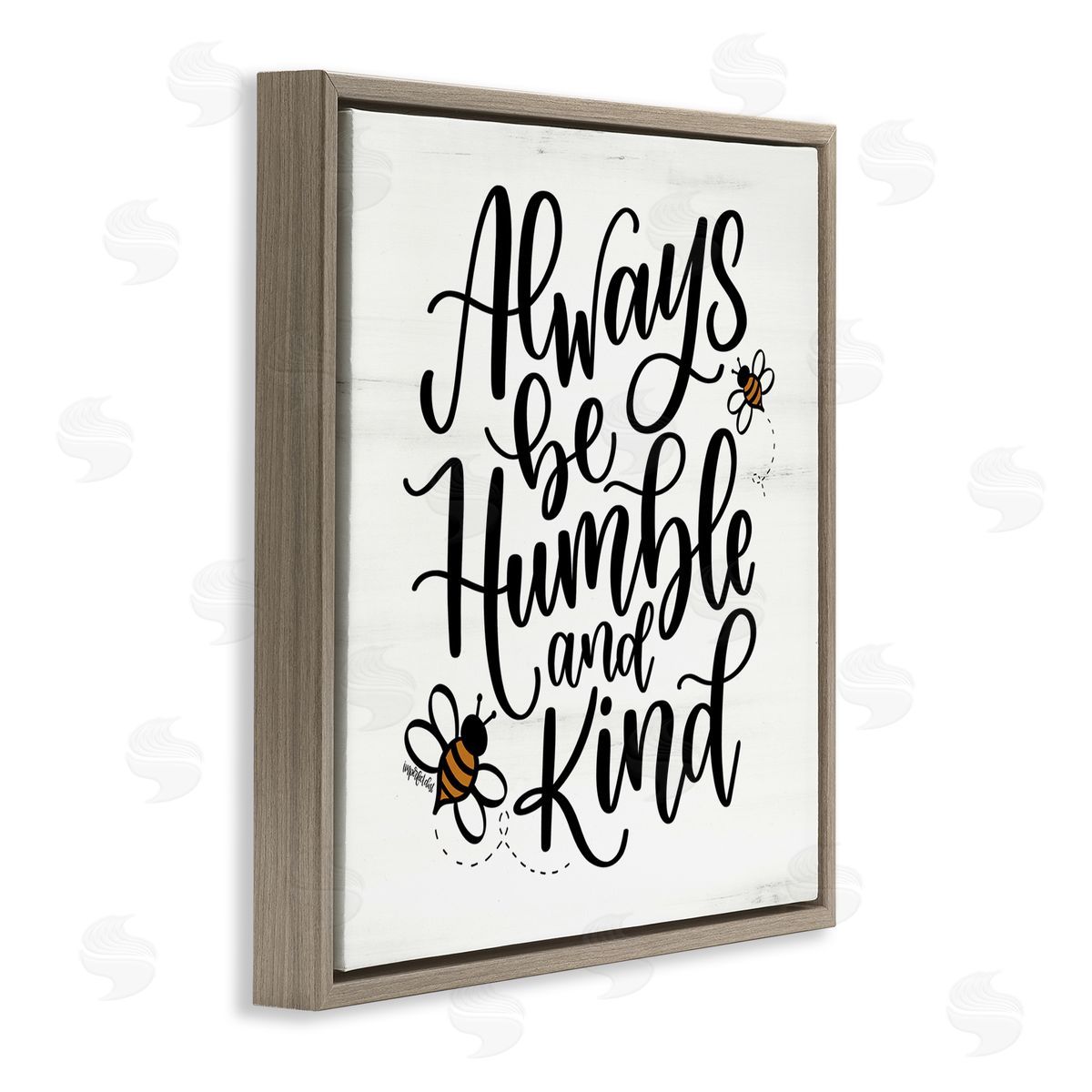 Imperfect Dust Inspiring Humble & Kind Brown Floating Frame Canvas Wall Art Print