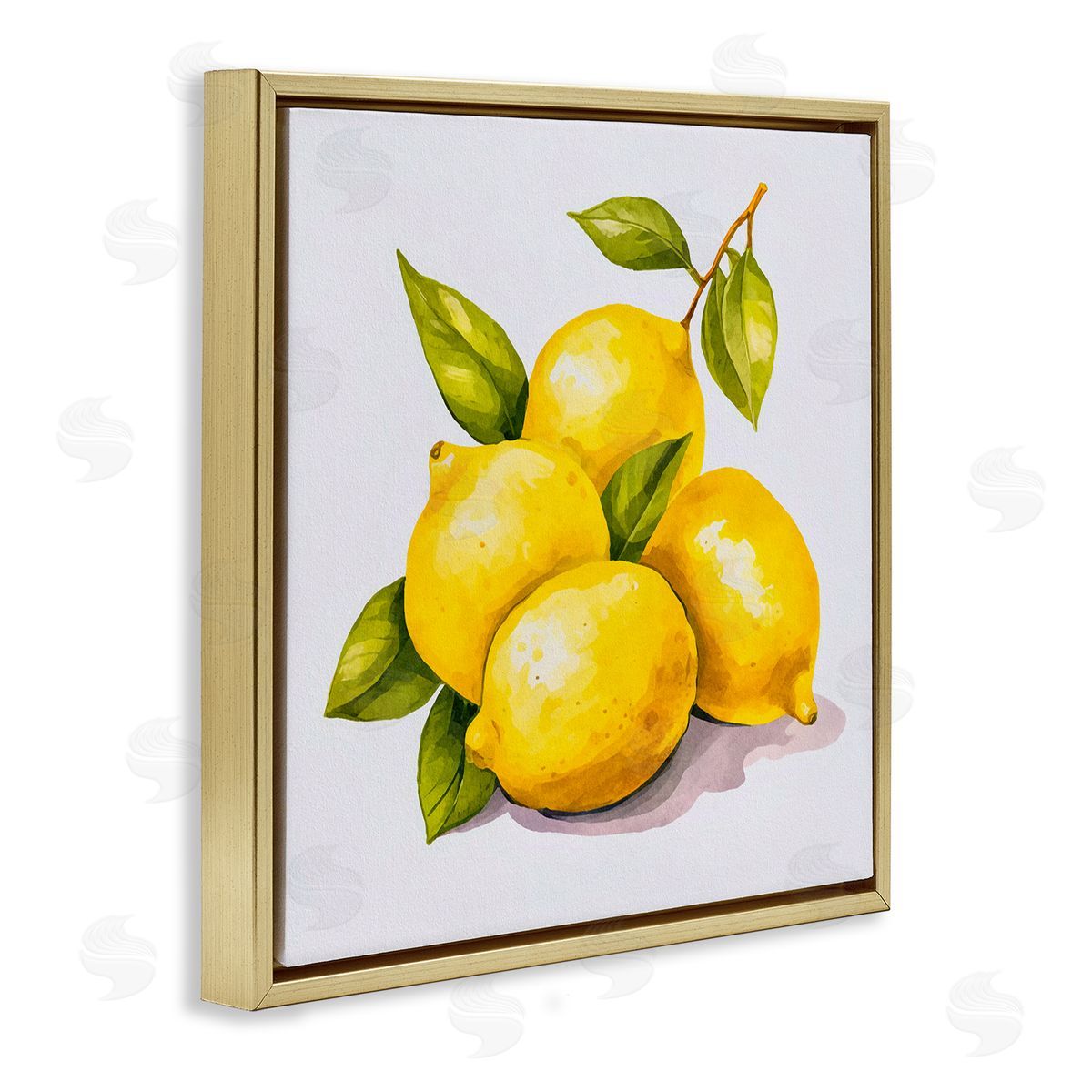 Andrea Haase Lemon Delights Fruit Gold Floating Frame Canvas Wall Art Print