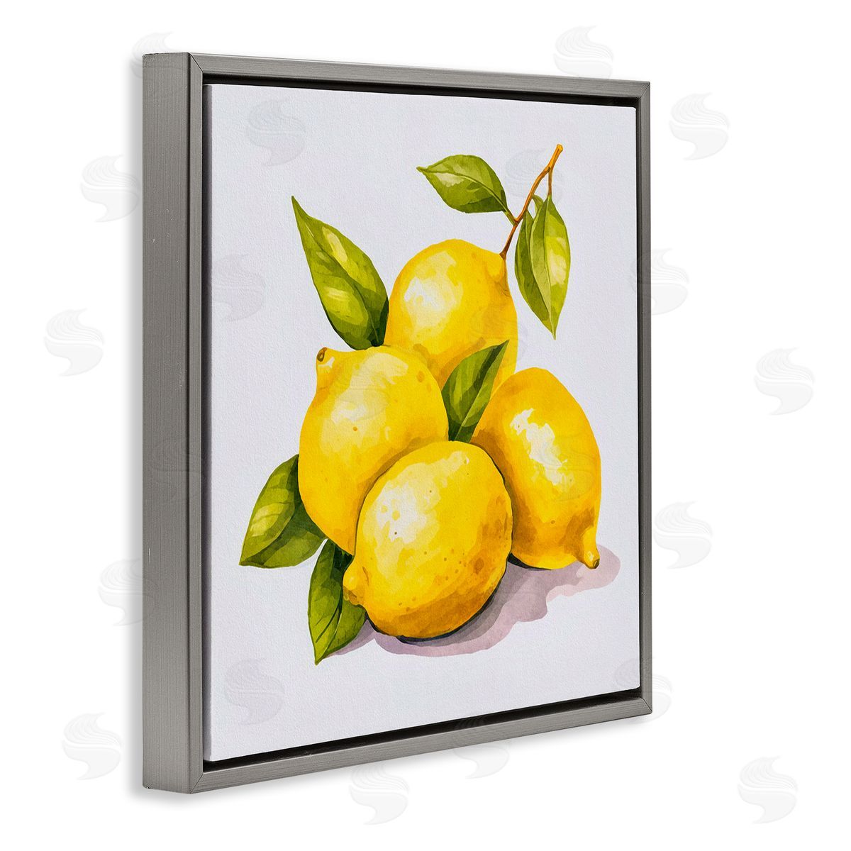 Andrea Haase Lemon Delights Fruit Gray Floating Frame Canvas Wall Art Print