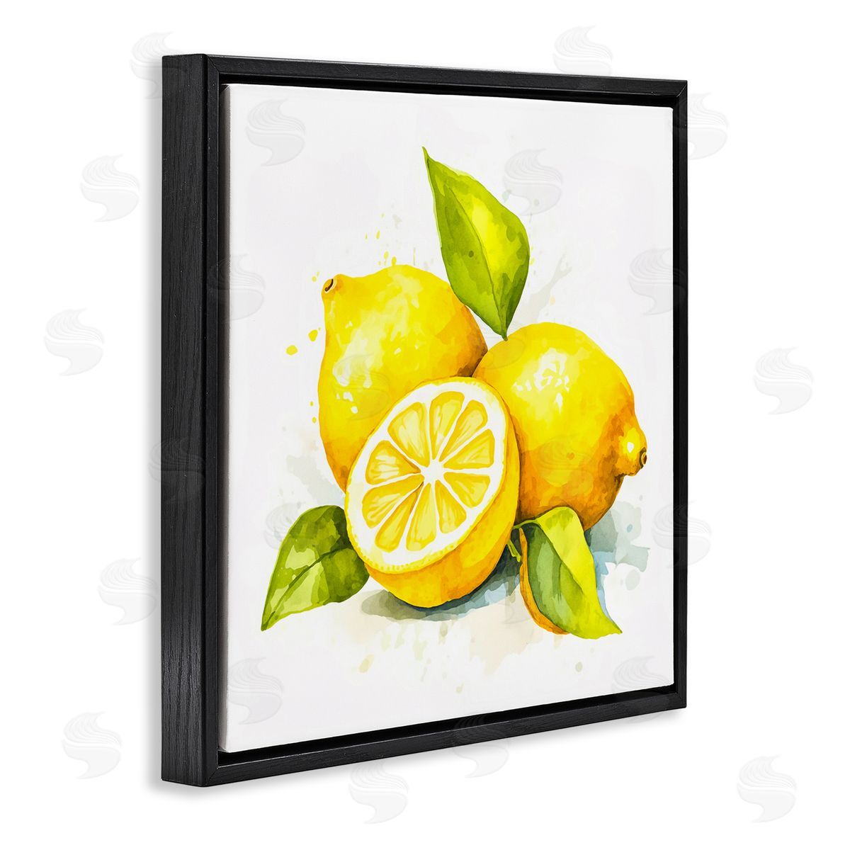 Andrea Haase Lemon Harvest Fruits Black Floating Frame Canvas Wall Art Print
