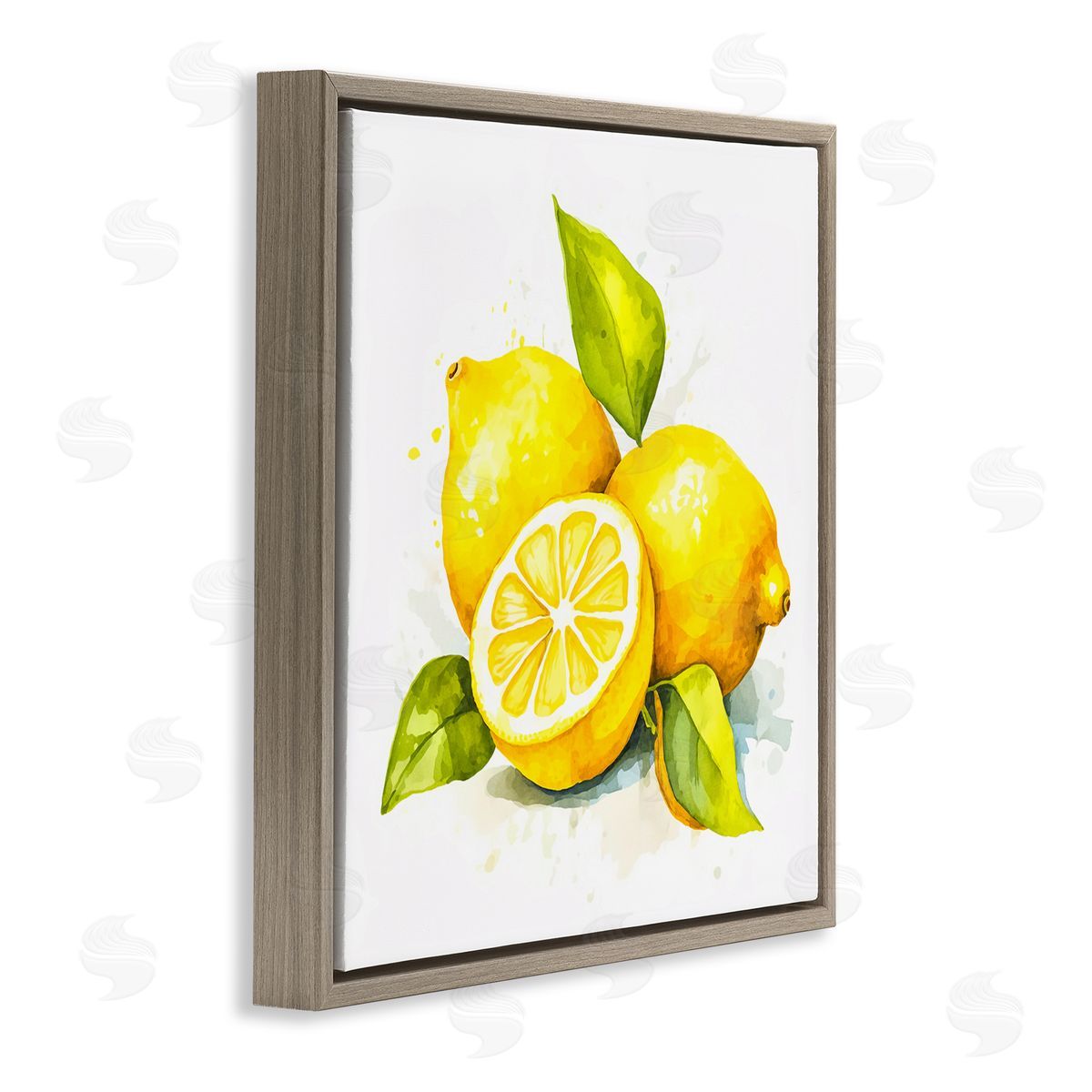 Andrea Haase Lemon Harvest Fruits Brown Floating Frame Canvas Wall Art Print