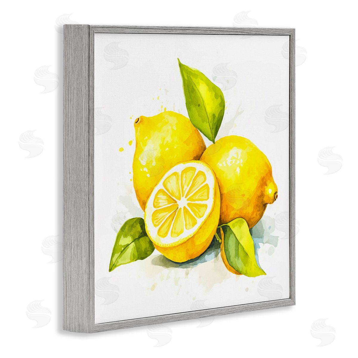 Andrea Haase Lemon Harvest Fruits Gray Framed Giclee Wall Art Print