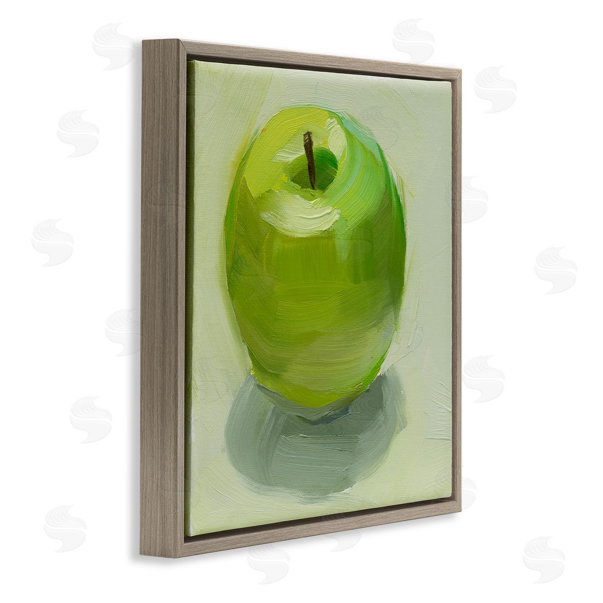 Jenny Westenhofer Juicy Green Apple Brown Floating Frame Canvas Wall Art Print