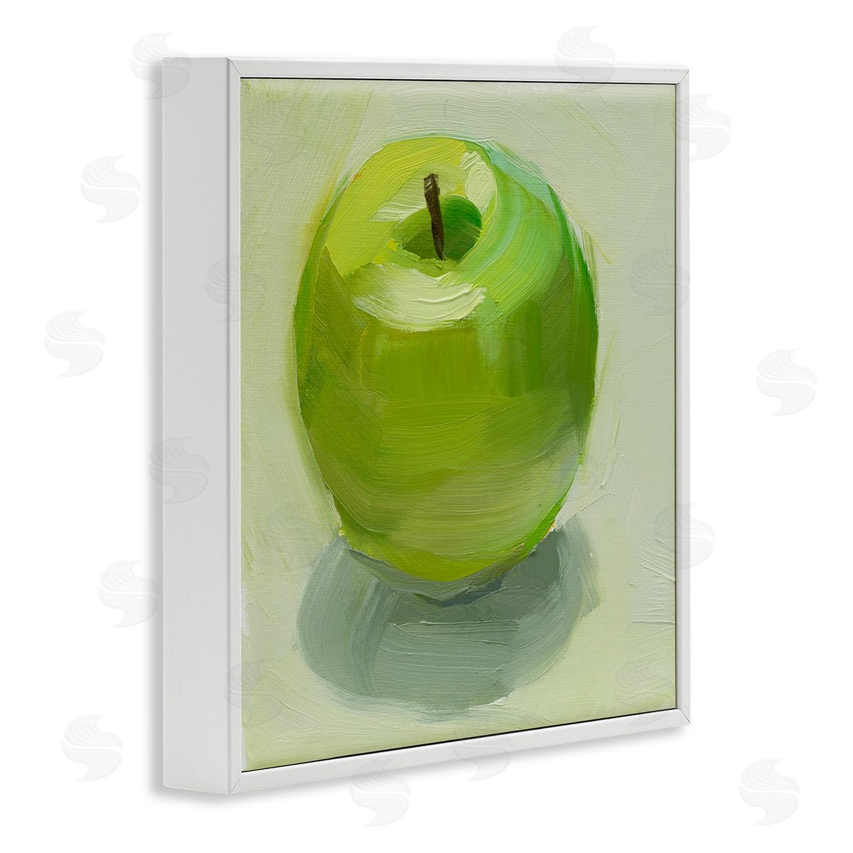 Jenny Westenhofer Juicy Green Apple White Framed Giclee Wall Art Print