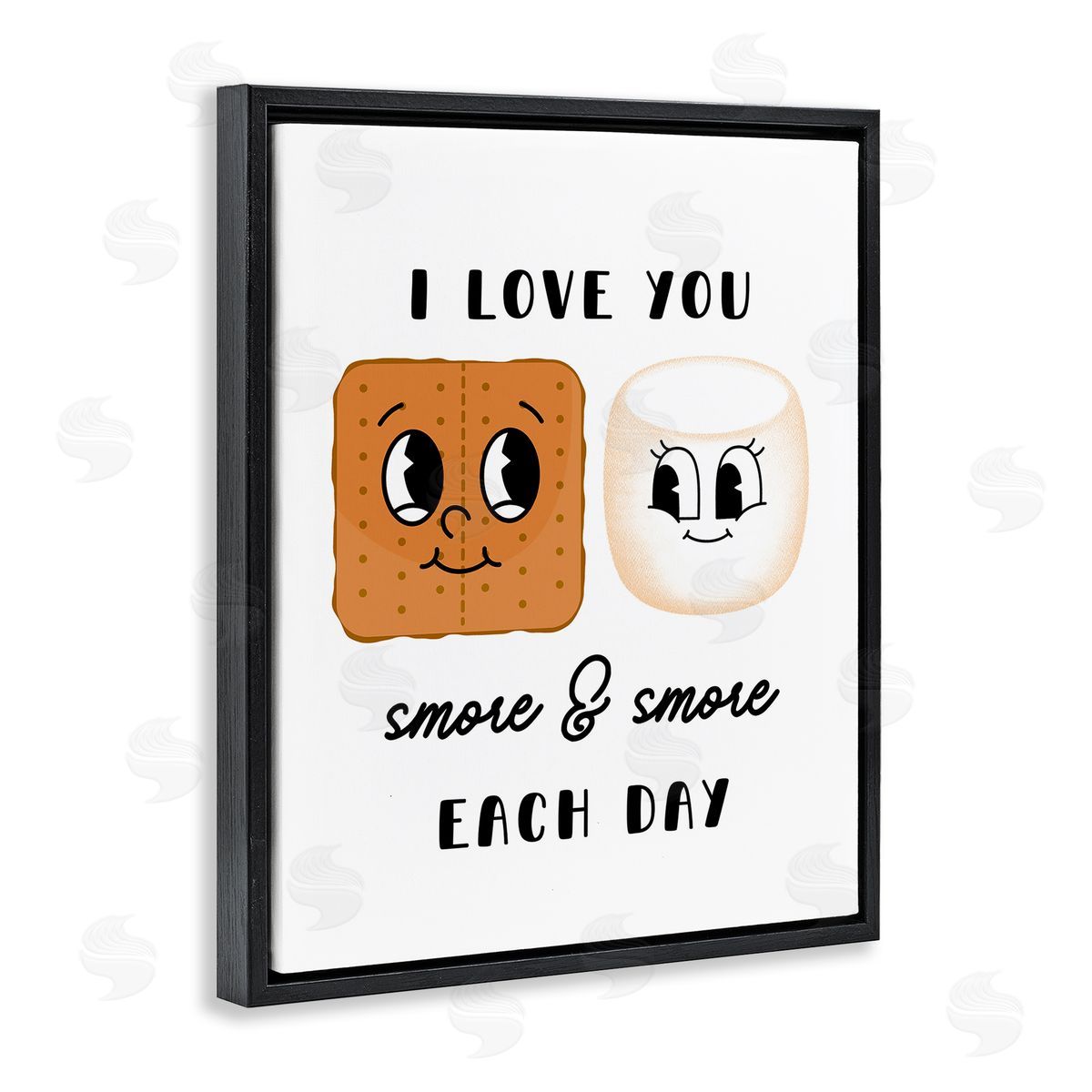 Love You Smore Each Day Black Floating Frame Canvas Wall Art, Home Decor by Katie Griggs