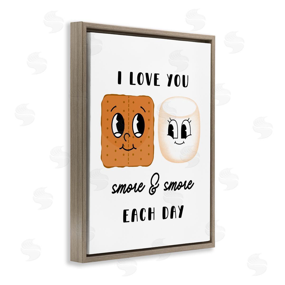 Love You Smore Each Day Brown Floating Frame Canvas Wall Art, Home Decor by Katie Griggs