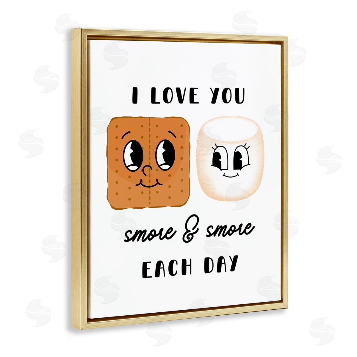 Love You Smore Each Day Gold Floating Frame Canvas Wall Art, Home Decor by Katie Griggs
