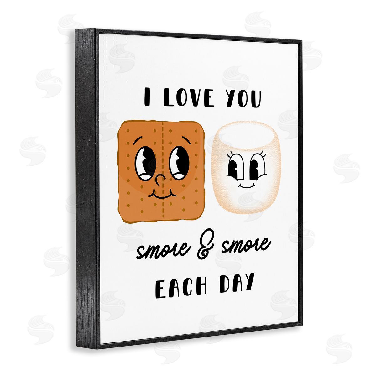 Love You Smore Each Day Black Frame Print Wall Art, Home Decor by Katie Griggs